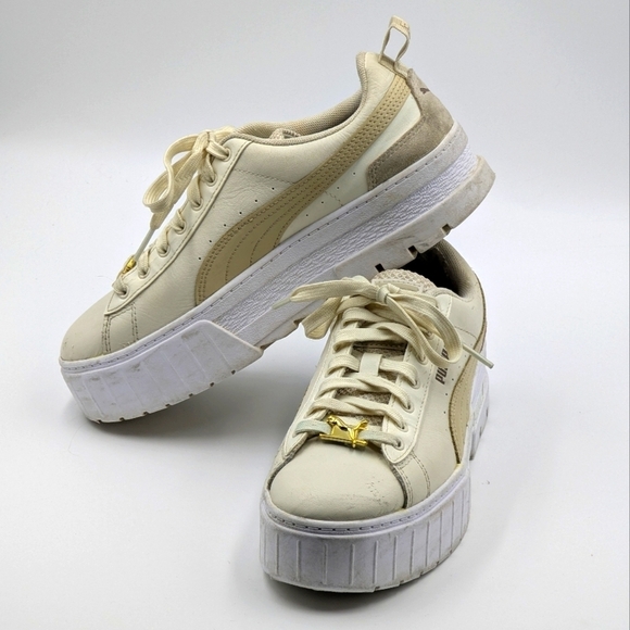 Puma Mayze Leather Platform Sneakers 8.5 - Picture 1 of 13